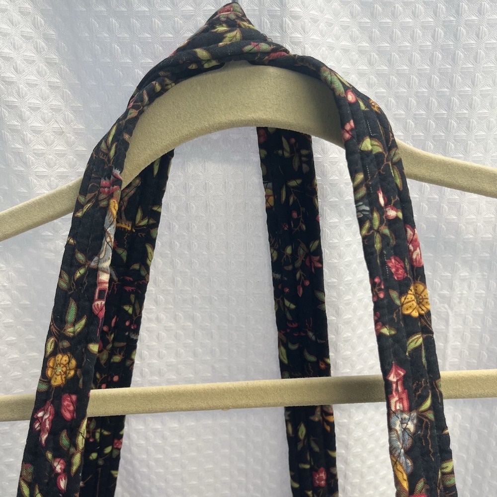 Vera Bradley Black Floral Ming Pattern Travel Bag Tote Quilted Overnight - Picture 4 of 8
